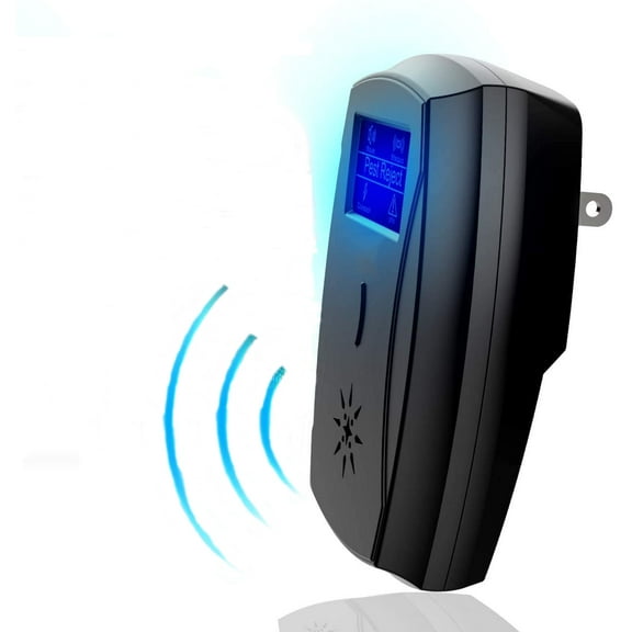 Ultrasonic Plug In - 2020 New - Outdoor/Indoor Electronic - Get Rid of Rat Mouse Squirrel Bug Bee Cockroach Fly Spider Mosquito-Safe for Pet (Black)