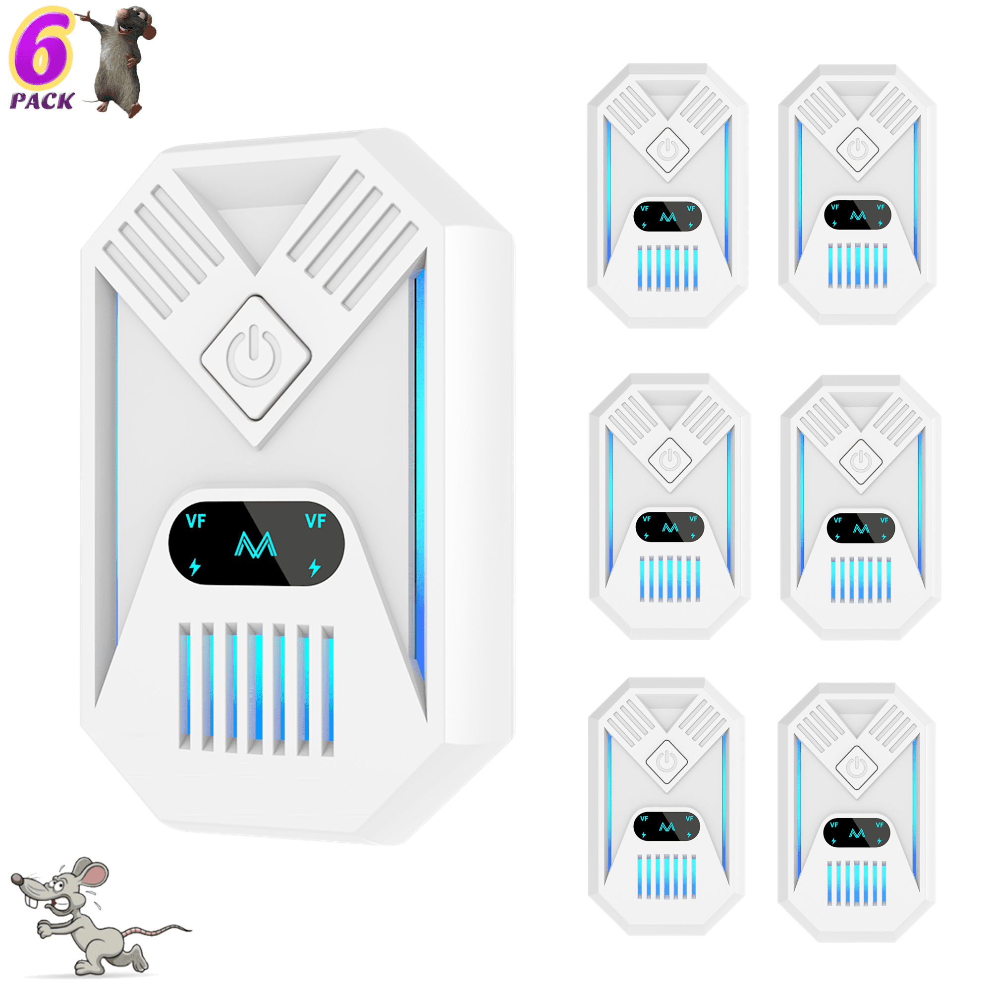 Ultrasonic Repeler Indoor, Mouse Repelent Plug in, Pest Control, Repelent Roach, Rodent, Mouse, Bugs, Mosquito, Spider, Ant for Home,Kitchen, Office, Warehouse, Hotel