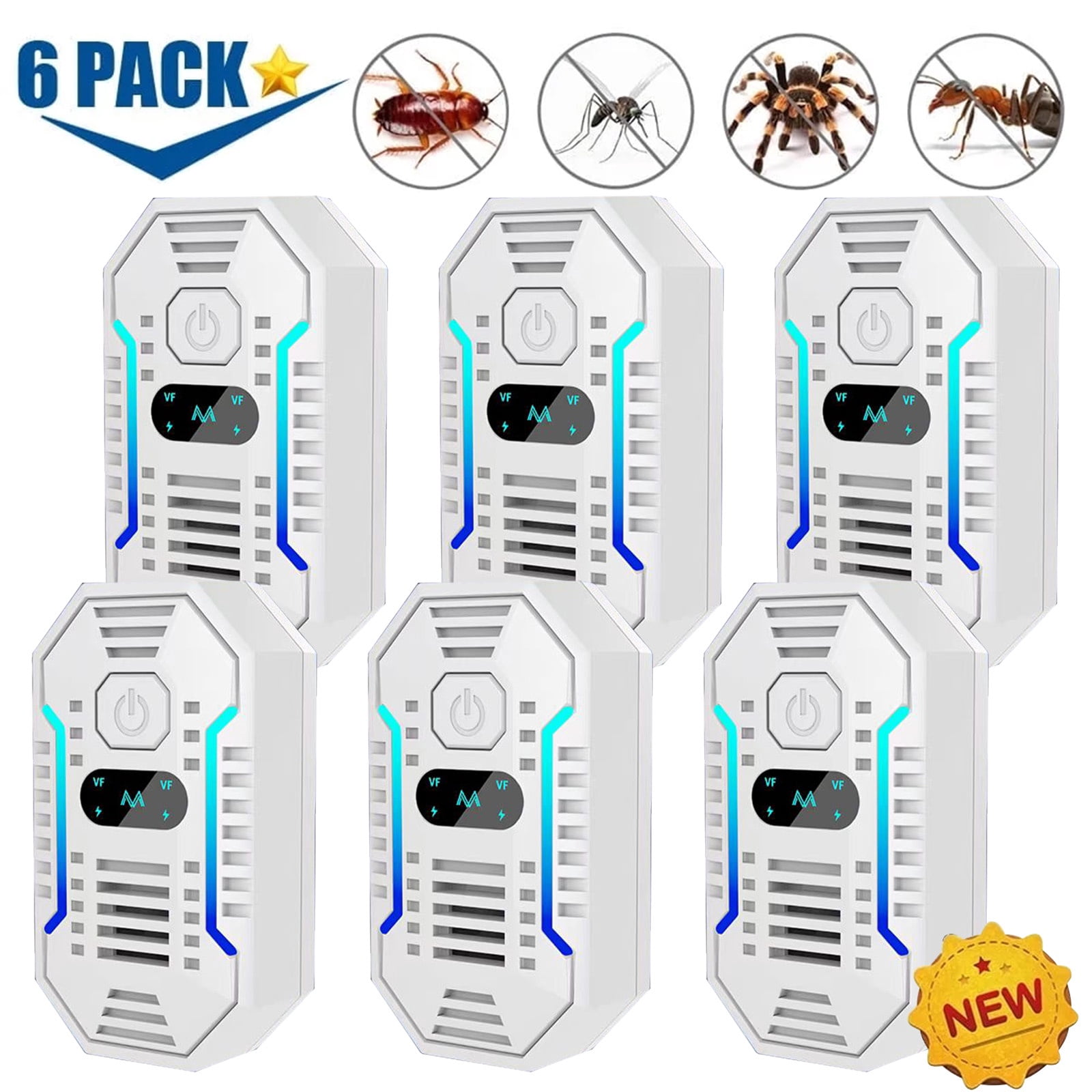 Ultrasonic Repeler Indoor, Mouse Repelent Plug in, Pest Control, Repelent Roach, Rodent, Mouse, Bugs, Spider, Ant for Home,Kitchen, Office, Warehouse, Hotel