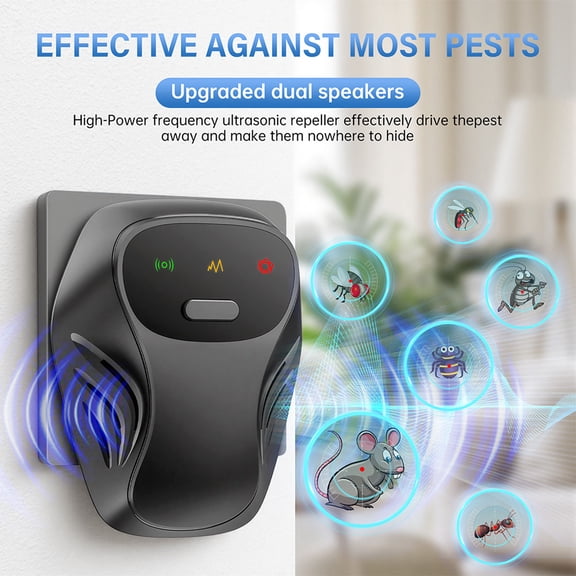 Ultrasonic Repeller Indoor Plug in 3 Settings Multi Function Ultrasonic Repeller for Home Mosquito Insect Use 1 Pack