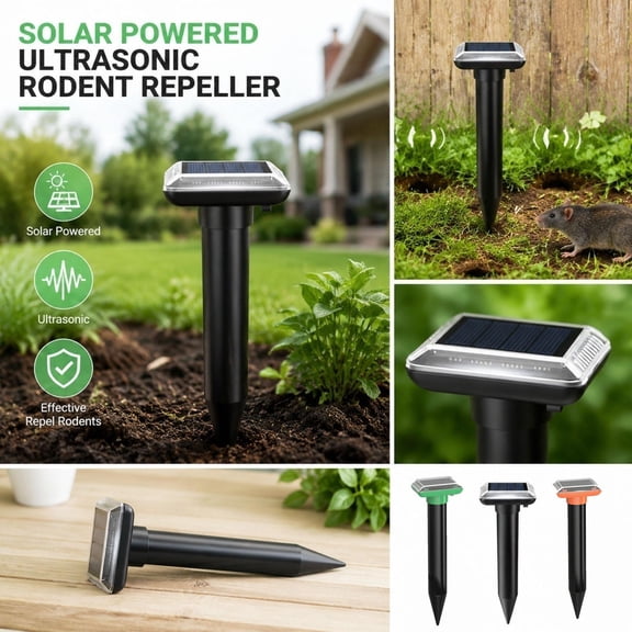 Ultrasonic Repeller Outdoor Solar Ultrasonic for Outdoor Solar Mole Ultrasonic for Yard Orange 1 Pack