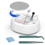 Ultrasonic Retainer Cleaner Machine for Denture, Portable Dental Cleaning Pod for Aligner, Mouth Guard, Braces, Sonic Denture Cleaner for All Dental Appliances, Portable Ultrasonic Jewelry Cleaner