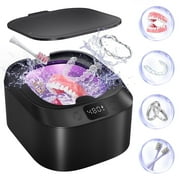 Ultrasonic Retainer Cleaner, Caveen 48Khz Professional Cleaning Machine for Night Guards, Braces, Aligner, Toothbrush with Digital Timer, Portable Denture Cleaning Pod
