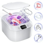 Ultrasonic Retainer Cleaner Machine, Caveen 48kHz Portable Dentures Pod for Night Guards, Braces, Aligner, Toothbrush, Jewelry, Denture Cleaning