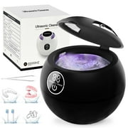 VANECL Ultrasonic Retainer Cleaner Machine for Dentures,42kHz Portable Denture Cleaner with 3 Modes ,200ml Digital Timer and 2 UVC for Denture,Aligner,Braces,Jewelry