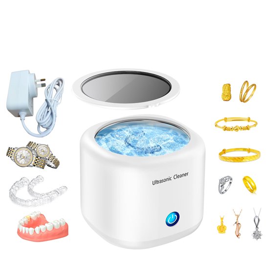 Ultrasonic Retainer Cleaner Denture Cleaning: 45kHz Retainer Cleaner Machine - 230ML Portable Ultrasonic Cleaner for Retainers, Mouth Guard, Aligner, Braces, Jewelry