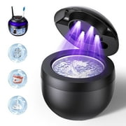 Chosibuk 45kHz Ultrasonic Retainer Cleaner Machine, Denture Cleaner, 4 Modes , Night guard, Braces, Toothbrush, Jewelry and More (black)
