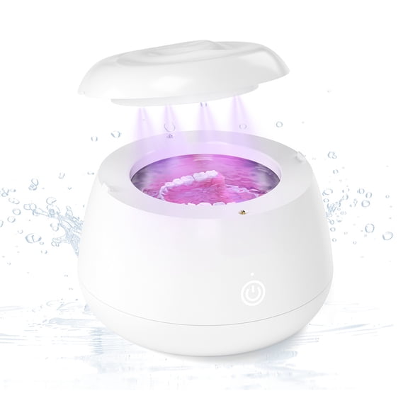 Ultrasonic Retainer Cleaner. The Original Retainer Cleaner Machine, Aligner Cleaner, Nightguard Cleaner, Mouthguard Cleaner, Denture Cleaner.(White)