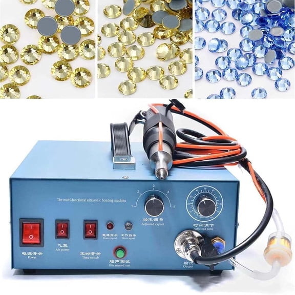 Ultrasonic Rhinestone Setting Machine,with 8 Different Tip Sizes(1mm-8mm), No Need Glue,for Clothing&Accessories