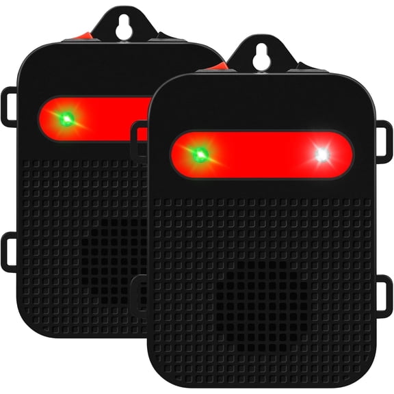 Ultrasonic Rodent Repellent Under Hood Battery Operated Pest Repeller with Strobe Lights, Humane Mouse Deterrent for Car Engines, Garage – Prevents Nesting & Wire Damage, 2 Pack
