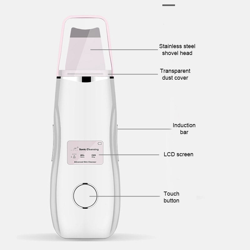 Ultrasonic Shovel Skin Exfoliating Cleansing Peeling Cavitation Led ...