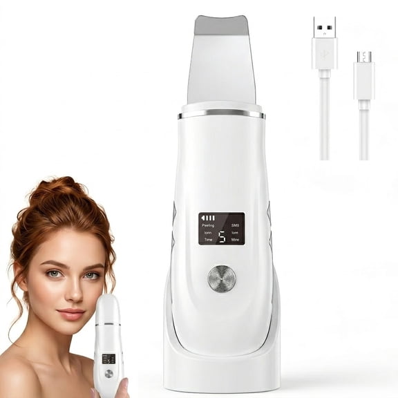 Ultrasonic Skin Scrubber Deep Pore Cleansing Device Facial Skin Spatula for Blackhead Removal and Exfoliation