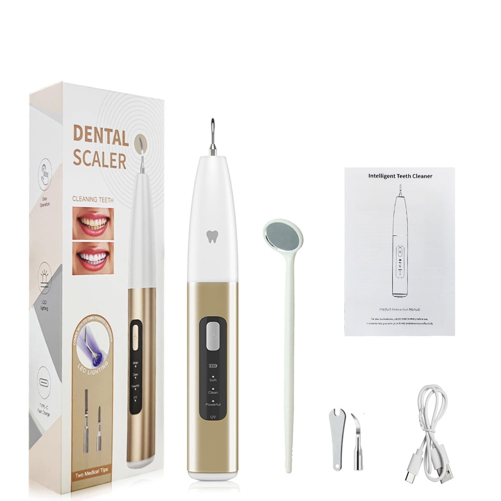 Ultrasonic Tooth Cleaner Electric Dental Calculus Remover Tartar Eliminator Dental Ultrasound Teeth Plaque Removal with UV Light