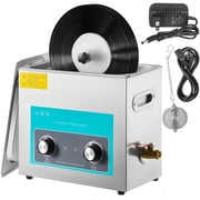 Ultrasonic Vinyl Record Cleaner Machine 6L 40kHz with Mechanical Heater Timer Knob Control Stainless Steel Tank for 4 Records