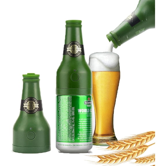 Ultrasonic Wave Canned Beer Foamer Machine, Beer Milk Like Foam Frother Handheld Size,Portable Drink Mixer, Fun Beer Accessories Kitchen Gadgets for Men - Green