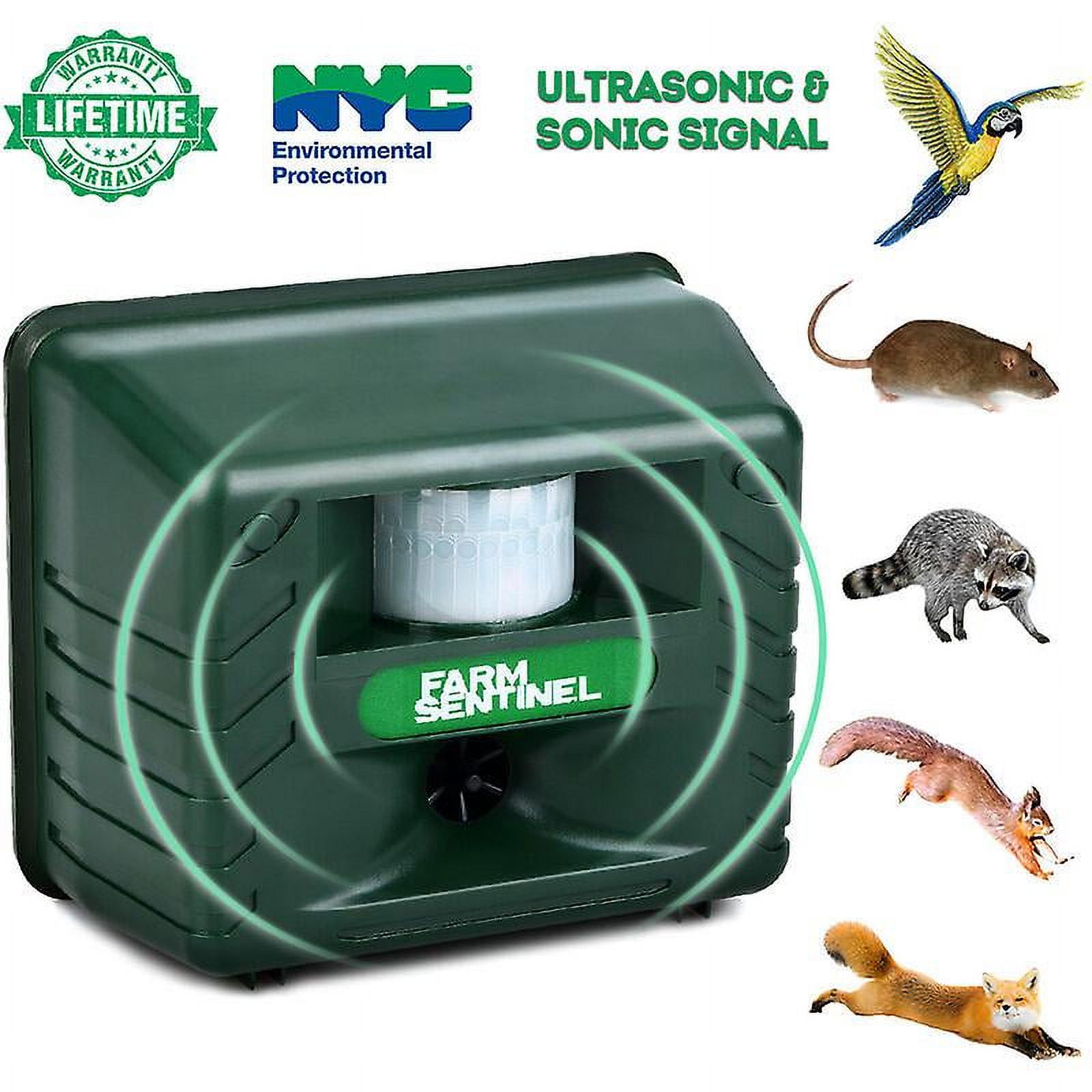 Ultrasonic bird repellent, battery operated deterrent, scare pigeons