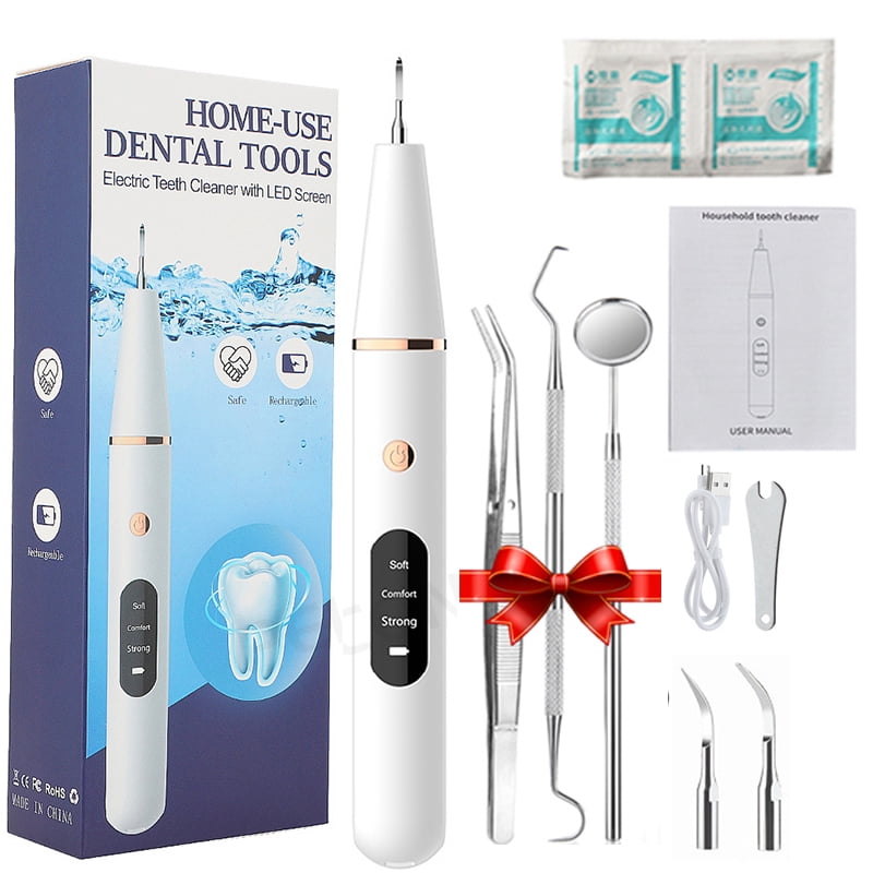 Ultrasonic dental scaler with led light scaling stain tartan remover tooth cleaner 3 modes oral irrigator teeth whitening tools