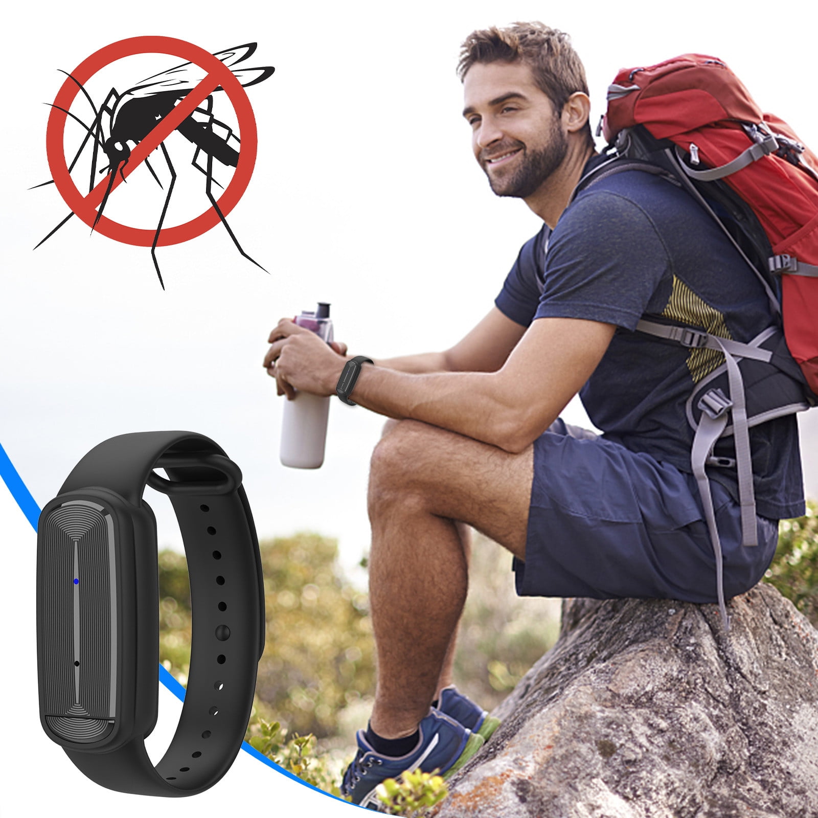 Ultrasonics Mosquito Repellent Bracelet Watch, USB Rechargeable