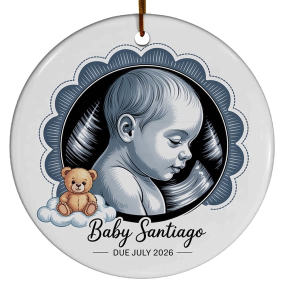 Ultrasound Photo Frames Bump's First Christmas Ornament 2025, Photo Bump's 1st Christmas Ornaments Gift for Expecting Mom Dad Grandparents