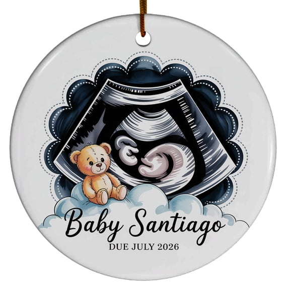 Ultrasound Photo Frames Bump's First Christmas Ornament 2025, Photo Bump's 1st Christmas Ornaments Gift for Expecting Mom Dad Grandparents