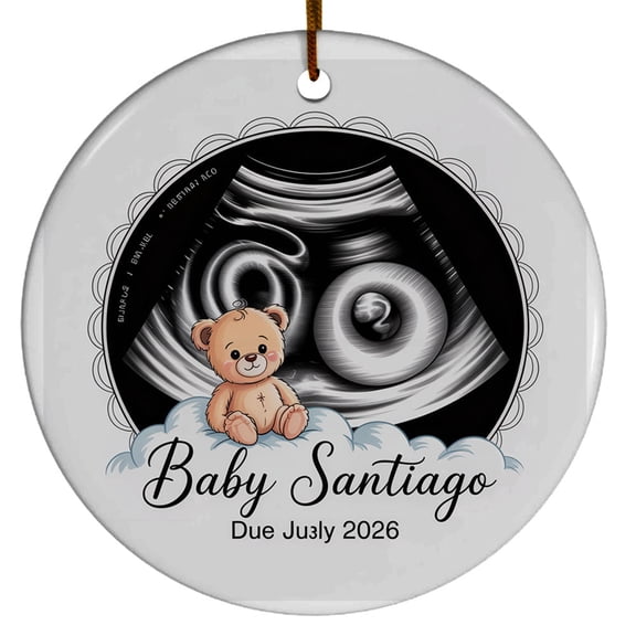 Ultrasound Photo Frames Bump's First Christmas Ornament 2025, Photo Bump's 1st Christmas Ornaments Gift for Expecting Mom Dad Grandparents