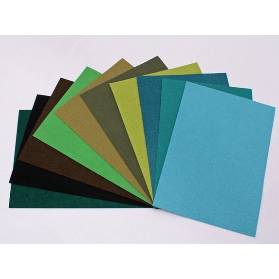 Ultrasuede(R) ST (Soft) 6 Piece Variety Pack - Assorted 5"x 7" Precuts - Green Teal Greens (U007.51)