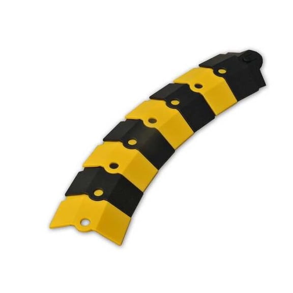 Cable Protector Extension, 3/4 in H, 3 in L, 13-1/8 in W, 1 Channel, ABS, Black, Yellow