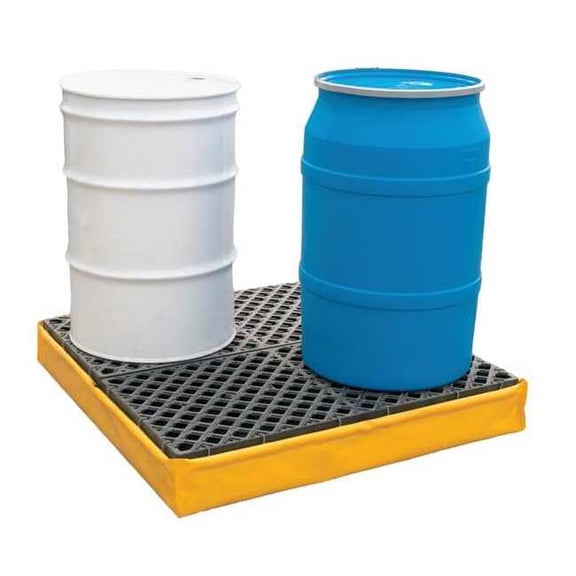 Spill Pallet, 66 gal Spill Capacity, 4 Drums, 2,400 lb Load Capacity, Polyethylene 1346