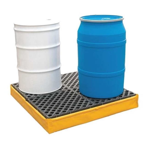 Spill Pallet, 66 gal Spill Capacity, 4 Drums, 2,400 lb Load Capacity, Polyethylene 1341
