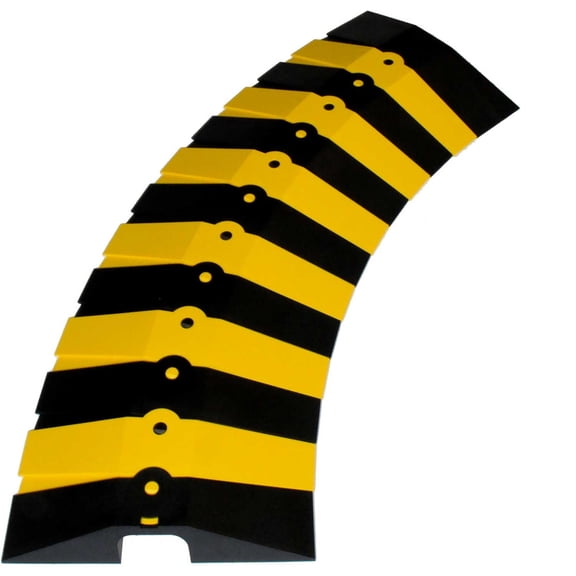 Cable Protector, 2-1/8 in H, 34 in L, 13-5/8 in W, 1 Channel, ABS, Black, Yellow