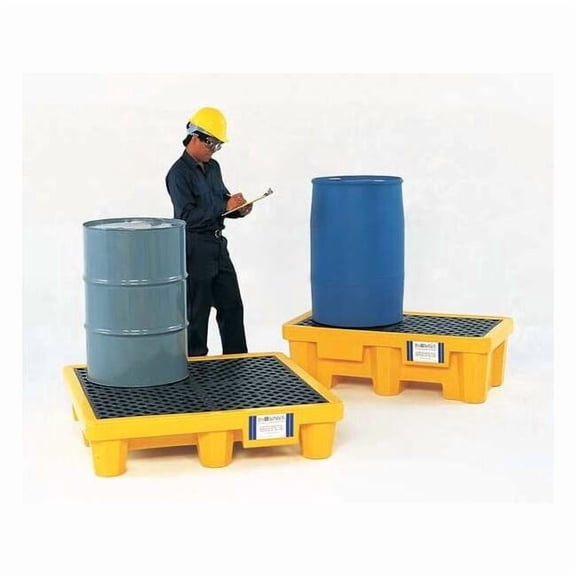 Spill Pallet, 66 gal Spill Capacity, 4 Drums, 6,000 lb Load Capacity, Polyethylene 1000