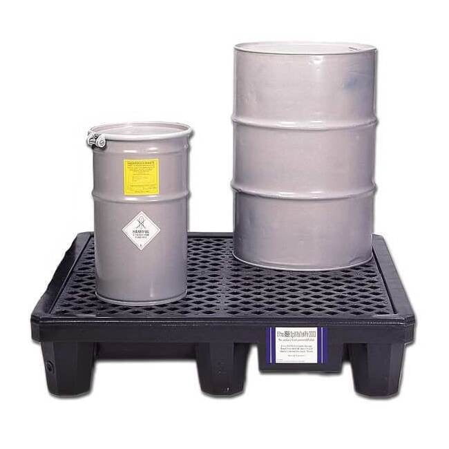 Spill Pallet, 66 gal Spill Capacity, 4 Drums, 3,000 lb Load Capacity, Polyethylene 1113