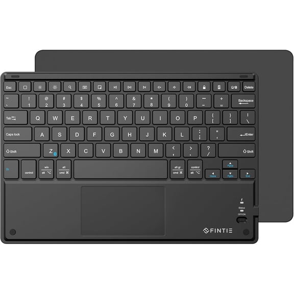 Ultrathin 4mm Wireless Bluetooth Keyboard with Built-in Multi-Touch Touchpad for iPad, iPhone, Samsung Galaxy, Nexus, Microsoft Surface, HP and Other Devices [Retail Packaging]