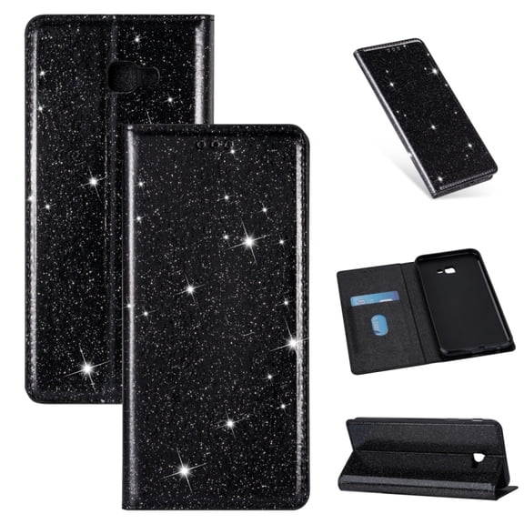 Ultrathin Glitter Magnetic Horizontal Flip Leather Case with Holder & Card Slots
