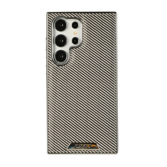 Ultrathin Phone Case for Samsung Galaxy S24 Ultra with Carbon Fiber Electroplated Anti Falling and Anti Slip Shockproof Magnetic Mobile Phone Back Cover case Compatible with MagSafe Charging,Gray