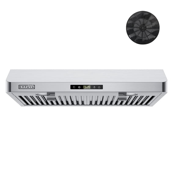 30" Ultrathin Ductless Range Hood - 300 CFM, 3 Speed, Stainless Steel, ETL Certified, 120V, Soft Touch