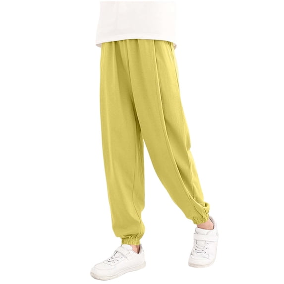Ultrave Boys Athletic Jogger Pant Elastic Waist Drawstring Pants Solid Workout Running Trousers for 5-13Y