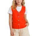 thumbnail image 1 of Ultrave Boys Girls Solid Button Up Vests With Pockets Sleeveless Casual Uniform Waistcoats for Kids 3-12Y, 1 of 8