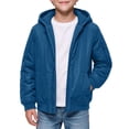 thumbnail image 1 of Ultrave Boys Hooded Jacket Windproof Full Zip Long Sleeve Coat with Pockets for Fall Winter Outdoor Wear, 1 of 7