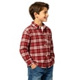 thumbnail image 1 of Ultrave Boys Plaid Flannel Shirt Long Sleeve Button Down Lapel Casual Kids Top with Chest Pocket 2-15Y, 1 of 7