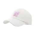 thumbnail image 1 of Ultrave Girls' Baseball Cap Embroidered Bow Adjustable Sun Hat Outdoor Summer Breathable Cap for 2-12Y, 1 of 5
