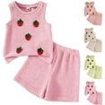 thumbnail image 1 of Ultrave Girls Summer Sleeveless Outfits Cute Print Tank Top and Shorts Set Casual Lightweight Outfit for 1-8Y, 1 of 8