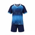 thumbnail image 1 of Ultrave Kids 2 Piece Soccer Outfit Gradient Geometric Print Jersey Shorts Quick Dry Football Sportswear for 1-14Y, 1 of 7