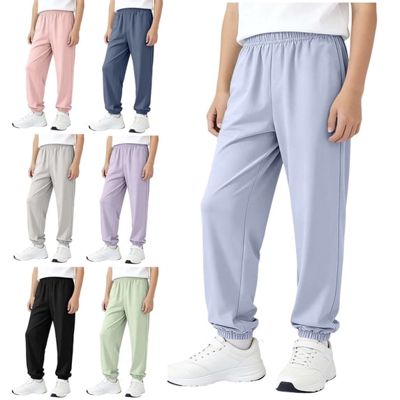 Ultrave Boys Joggers Pants Kids Summer Casual Elastic Waist Trousers Athletic Breathable Pant for 12-13Y