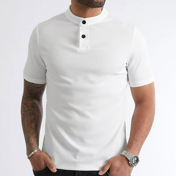 Ultrave Mens Fashion Casual Shirt Short Sleeve Crew Neck Casual Summer Tee Men Tops Fashion,White,M