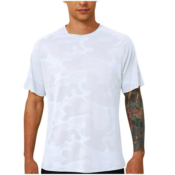 Ultrave Mens Shirts Short Sleeve Comfort Quick Dry Crew Neck Tee Fashion Summer Tops,White,XXL