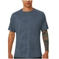 thumbnail image 1 of Ultrave Mens Shirts Short Sleeve Crew Neck Comfort Quick Dry Summer Tee Men Tops Fashion,Gray,XL, 1 of 8
