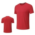 thumbnail image 1 of Ultrave Mens Shirts Short Sleeve Soft Crew Neck Quick Dry Summer Tee Mens Clothes,Red,XXXL, 1 of 6