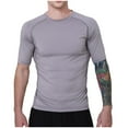 thumbnail image 1 of Ultrave Mens Short-Sleeve Shirt Crew Neck Soft Running Gym Summer Tee Men Tops Fashion,Gray,XL, 1 of 8
