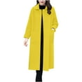thumbnail image 1 of Ultrave Women Lapel Wool Single Breasted Coat Solid Fashion Mid-Long Baggy Jacket, 1 of 5